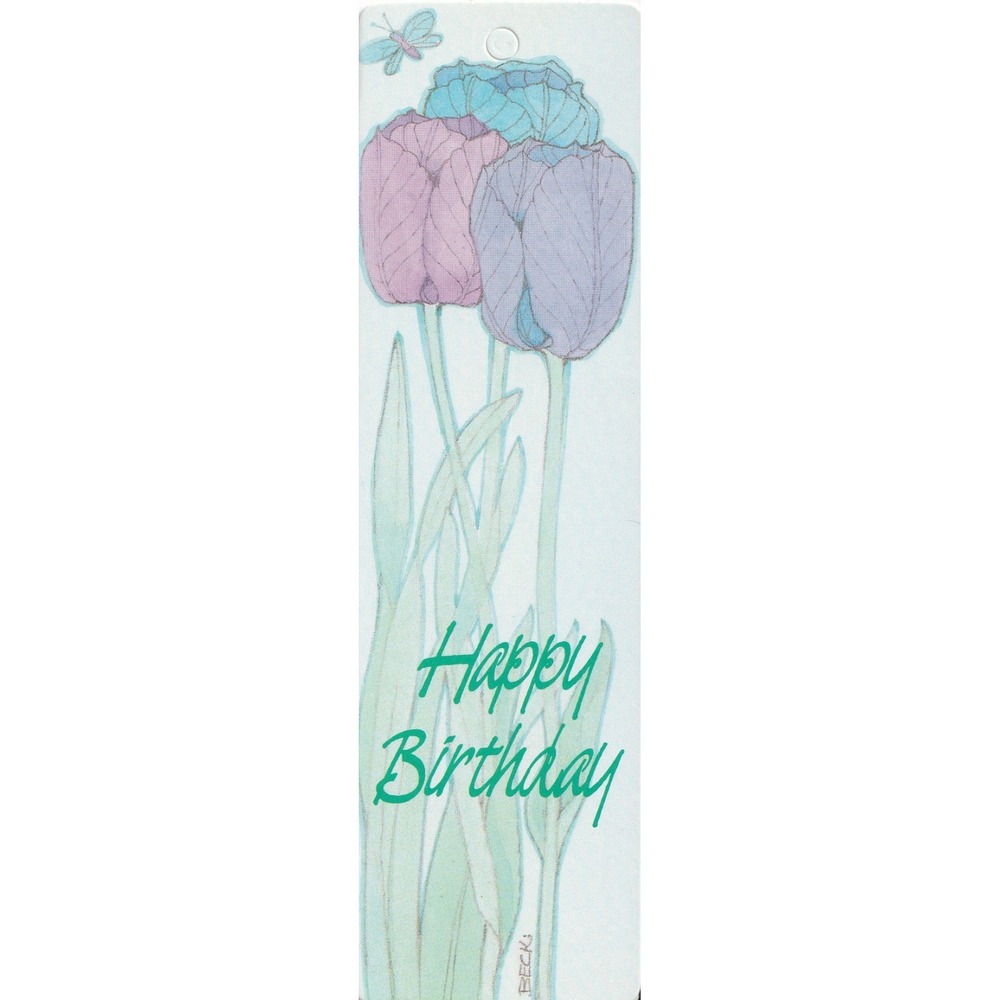 Vintage Current Inc Happy Birthday Bookmark Gift Tag Pastel Retro Cottagecore